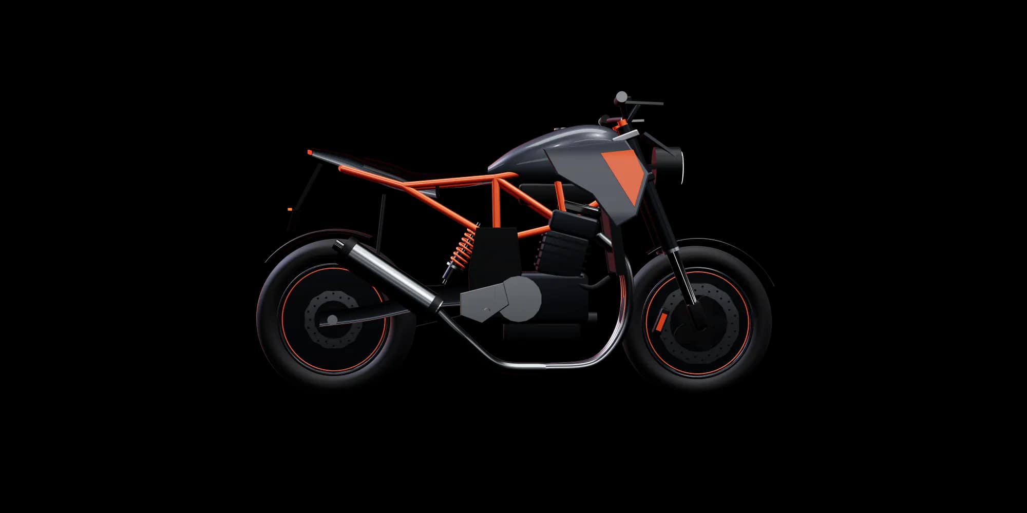 Silueta de perfil de una moto naked